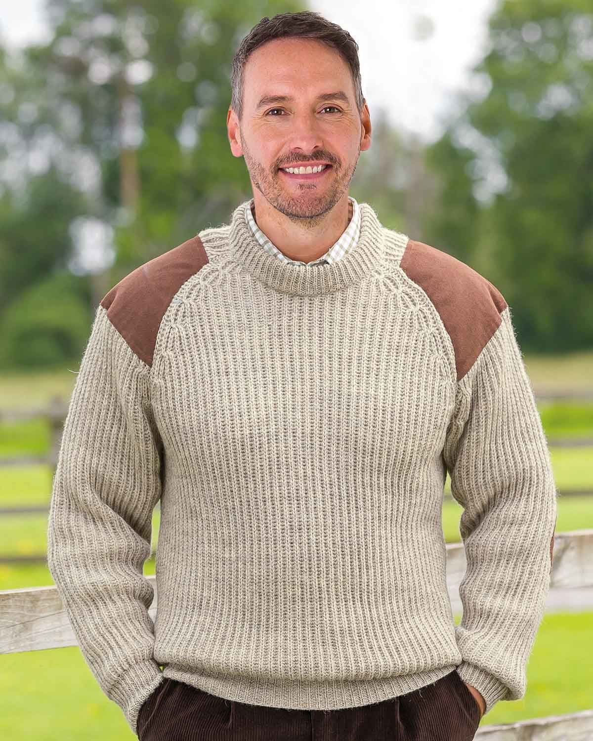 Fisherman s Rib Sweater Chunky Knit Crew In A Natural